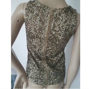 J Crew Collection sequined wool gold sweater